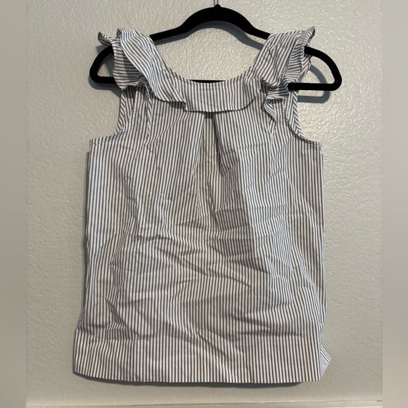 J Crew Gray & White striped tank blouse size 0 - Picture 2 of 4